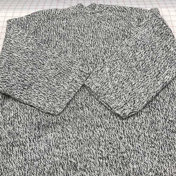 H&M Boho/Office Chunky Knit Black/White 3/4 SLV Round Hem Open Front Cardigan S - Picture 8 of 14